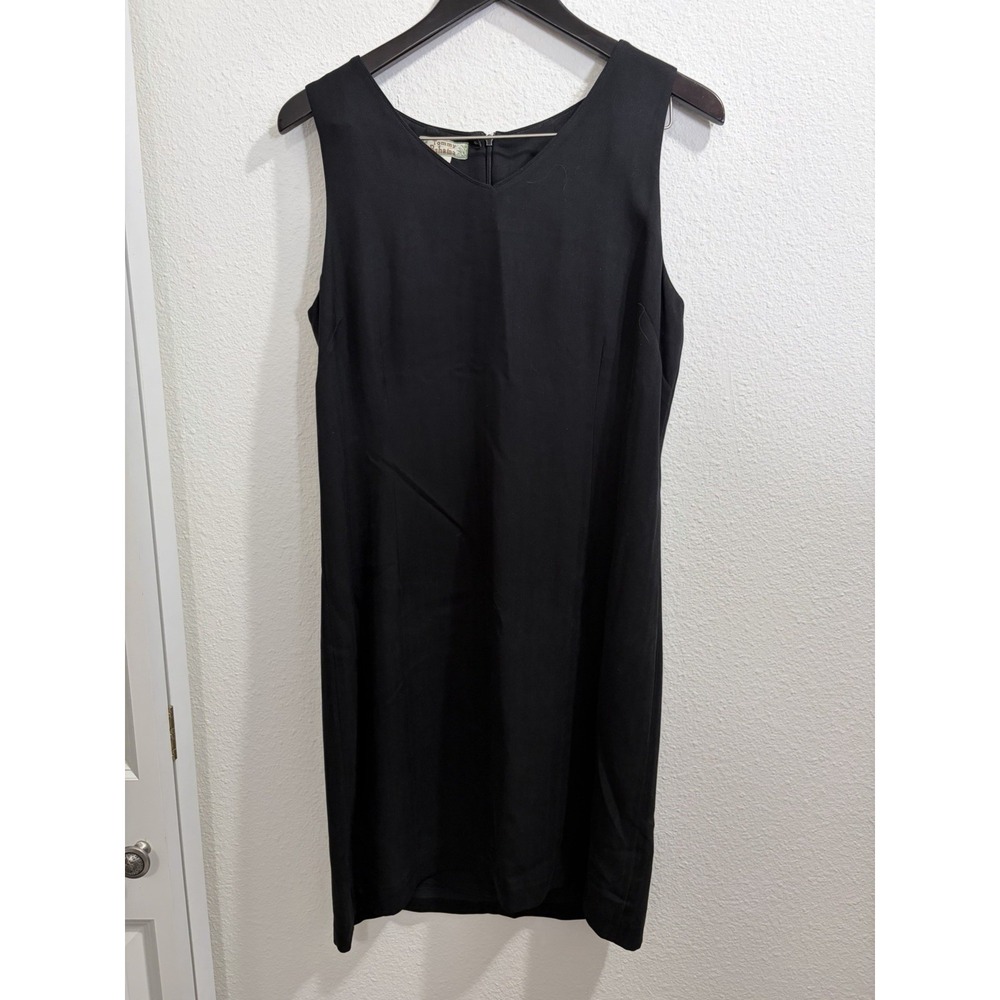 Tommy Bahama Women's 100% Silk Sleeveless Midi Lined Dress Size 12 Black